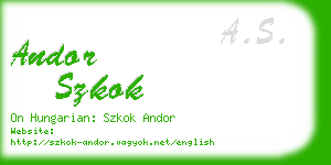 andor szkok business card